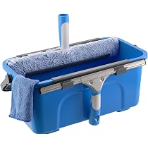 Kit De Nettoyage Vitres Mitclear 7 Pièces - Seau 12L + Raclette Silicone + Brosse Microfibre - Pro Et Maison