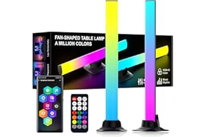 AURORIONCG 300° Barres Lumineuses, Éclairage Gaming RGBIC avec Synchronisation Musicale, Éclairage d'Ambiance Polyvalent pour Bureau & TV, Positionnement Vertical ou Horizontal, Contrôle via Application