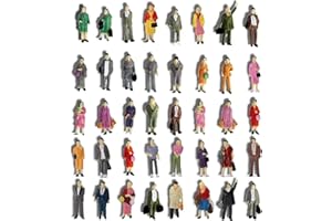 VICDUEKG 40 Piezas Figuras de Personas en Miniaturas Pintadas Escala Figurita de Personas para Modelismo Ferroviario Escenas en Miniatura Ciudades en Miniatur, Escala 1:87