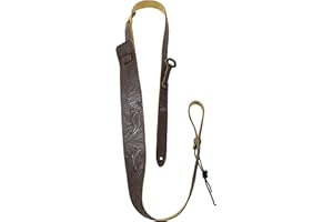 P PERRI'S LEATHERS LTD. Perri's Leathers Ltd. - Tracolla per chitarra Dobro - Pelle - Goffratura Western - Marrone - Regolabile - Fabbricata in Canada (P25WDO-7534)