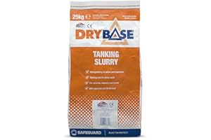 Drybase Tanking Slurry 25 KG - BBA Approved Waterproofing Cement for Walls, Basements, Ponds, Reservoirs