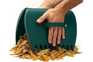 CKB LTD Laubgreifer Set mit 2 Schaufeln – große, leichte Kunststoff-Handrechen für Laub, Gras, Gartenabfälle, Gartenabfälle, strapazierfähig und einfach zu bedienender Greifer – Reinigungswerkzeug
