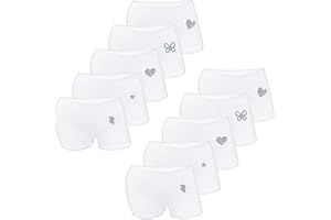 LOREZA® 10 Slip in Cotone con Strass e Paillettes per Ragazze Pantys 2-15 Anni
