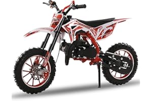 HESITROAD Mini Dirt Bike for Kids & Adult,49cc 2-Stroke Off Road Gas Power Mini Motorcycle,Trail Pocket Motorbike,Mini Pit Bikes Motorcycle Max Load 331Lbs for Uphill & Up to 40KM/H (Red)