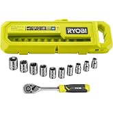 Ryobi - 11 adet set - 10 x 1/4 in&ccedil; lokma ve tornavida - RHRS11 PC