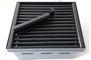 IMAR SRL GRIGLIA FUOCO VARIE MISURE + CASSETTO RACCOGLI CENERE PER COSTRUZIONE CAMINO BARBECUE (30,5 x 30,5 cm)