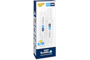 GROHE QUICKFIX, Kit 2 seringues colle pour accessoires de salle de bains, convient pour le marbre, le carrelage, le verre, le plastique, le bois et le métal, temps de durcissement 24 heures, 41128000
