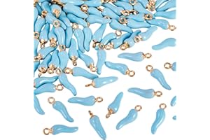 Spritewelry 100pcs Hot Pepper Charms Alloy Enamel Pendants Red Chili Charm Jewelry Accessory Findings for Bracelet Earring Necklace DIY Craft Making Hole: 2mm