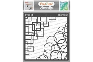 CrafTreat Reusable Geometric Stencils for Painting on Wood, Paper, Canvas, Fabric, Tile and Wall - Retro Corners -Size: 6X6 Inch - Circle Stencils for Crafting - Corner Stencils for Arts and Crafts