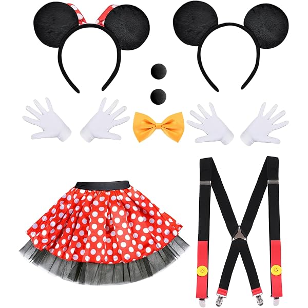 Coppia di costumi mascotte Topolino e Minnie disney
