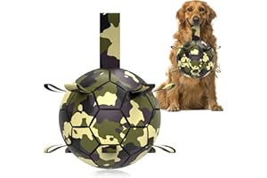 HETOO Juguetes de fútbol para perros, juguetes interactivos, juguetes para perros, juguetes de agua para perros, bolas duraderas para perros pequeños y medianos