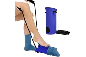 BODYHEALT Sock Aids for Putting Socks On and Off - Easy to Use Sock Assistant Puller with Foam Handles for Elderly, Men, Women, Disabled, Pregnant Women Pulling Assist Device (Blue, 1 Pack)