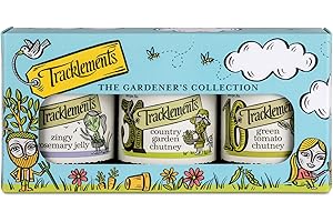 Tracklements - The Gardener's Collection Gift Pack, Containing Zingy Rosemary Jelly, 220g, Country Garden Chutney, 200g and Green Tomato Chutney, 200g