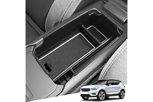 YEE PIN Auto Scatola di Immagazzinaggio Accessori per Car Compatibile con XC40 2018-2025 Center Console Bracciolo Box Storage Secondario Vassoio Estraibile con Tappetino Antiscivolo