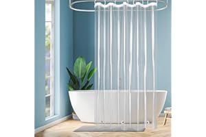 EurCross wąska zasłona prysznicowa 120x180 przezroczysta z plastiku, zasłona łazienkowa z 3 magnesami na dole, mała wodoodporna, antypleśniowa zasłona prysznicowa PEVA do wanny z 8 pierścieniami