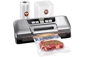 GAVASTO Machine Sous Vide Alimentaire 90kPa,20L/min Machine Sous Vide Professionnel, Soude-sac Puissant Avec Double Pompe et LED Intelligente, Modes Aliment Sec & Humide, Coupe-sacs Intégré, Livré ave