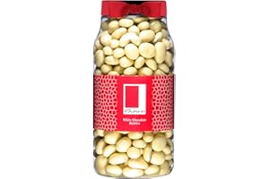 Rita Farhi White Chocolate Covered Raisins in a Gift Jar | Vegetarian and Chocolate Gift - Chocolate Coated Fruit - 870 g - New Palm Oil Free Recipe