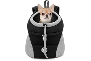 LUKDUNG Pet Dog Backpack Cat Backpack Pet Backpack Portable Dog Carrier Travel for Small Medium Dogs Cats Breathable Hands-Free Bag for Hiking Cycling Outdoor (Black, M)