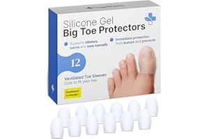 ‎YOGAMEDIC YOGAMEDIC Silicone Toe Protectors & Toe Caps for Big Toe, Pack of 12, Pressure Protection & Relief for Pressure Points, Machine Washable & Reusable