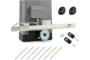 CO-Z 200W Motor para Puerta Corredera Capacidad 600KG Abridor de Puerta Corredera con Cremallera de Acero y Control Remoto