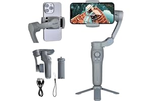 Rollei Steady Butler Mobil 3 SE Gimbal Smartphone 3 Achsen, Handy Stabilisator für Videos Leichter 280g mit App Steuerung Kompatibel mit iPhone und Android, Gimbal-Smartphone-Handy-Stabilisator-Video