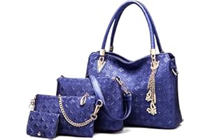 Pahajim Sac a Main Femme Sac Bandoulière Femme en PU Cuir Ensemble Sac a Main et Portefeuille Lot Sac a Main Femme Mode Sac Fourre Tout de 3 pcs Set