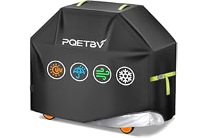 PQETBV Copri Barbecue da Esterno Impermeabile, Cappa Della Griglia 420D Oxford, Cperchio del Grill con Striscia Riflettente, Copri BBQ da Esterno Antivento/UV/Impermeabile/Resistente(145x61x117cm)