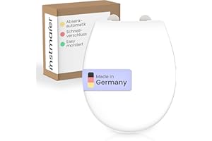 instmaier Alma | Toilettendeckel mit Absenkautomatik | Weiß | Made in Germany | Ovale Form | Toilettensitz aus Duroplast | Leicht abzunehmende Toilettenbrille | WC-Sitz stabil bis 250kg