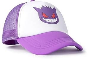 Pokémon Berretto con Visiera Curva Regolabile Gengar in Viola | Cappello con Protezione Solare sul Retro in Rete Unisex per Adulti | Abbigliamento Estivo Casual | Chiusura a Scatto