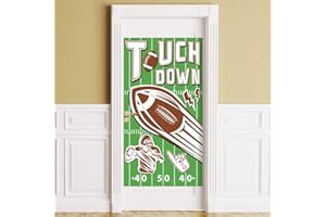 JUEXICA 3 Pieces Game Day Football Door Cover Football Party Decorations Game Day Football Door Cover Party Accessory Football Field Green Grass Door Cover Football Backdrops for Football Theme Party Supplies