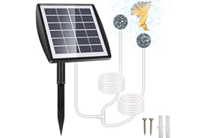 GuKKK Solar Sauerstoffpumpe, 2W Solar Teichbelüfter mit 2200mAh Akku, Solar Luftpumpe Aquarium Oxygenator, Oxygenator Aquarium Luftpumpe Angelbelüfter mit Rohr Luftblasensteinen, für Gartenteiche