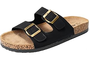 JOMIX Męskie kapcie z korkową podeszwą letnie antypoślizgowe elastyczne i oddychające kapcie plażowe z regulowaną metalową klamrą MCX250210