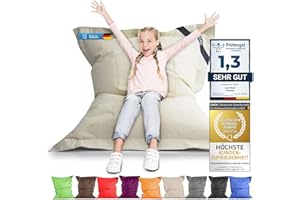 LAZY BAG Original Indoor & Outdoor Beanbag XL 250 litre giant beanbag Junior Beanbag Cushion Armchair for children & adults 160x120 (Beige)