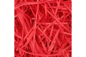 ZEONHEI 1000g Red Hamper Stuffing Filler, 1kg Raffia Shredded Tissue Paper, Gift Boxes Filling Gift Baskets Packaging Filler, Box Filler Packaging Paper for Party Supplies Easter Baskets