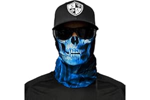 ‎SA FISHING SA Fishing Face Shield Halstuch - viele verschiedene Designs - Multifunktionstuch Schutzmaske Totenkopf Schal Gesichtsmaske Sturmhaube Bandana Ski Motorrad