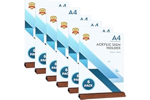 DONGLI 6 Stück A4 Ständer Aufsteller Tischaufsteller ,Acryl T-Ständer Menükartenhalter, Doppelseitig Speisekartenhalter für Restaurant,Cafe,Laden,Büro,Hotel