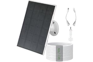 3 W/5 V solpanel med inbyggt 6 000 mAh-batteri, DC/USB-C/mikro-USB-portar, laddning av flera enheter, kompatibel med Ring, eufy, Reolink, Blink och andra kameror, samt 5 V lågeffektenheter, IP66 (1)