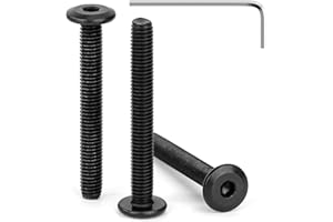 Tunejoy 30 Pièces Vis à Tête Plate M5 x 40 mm Noir Vis à Six Pans Creux en Acier Inoxydable A2 V2A Boulons de Meubles Hexagonale avec Clé Allen Filetage Complet