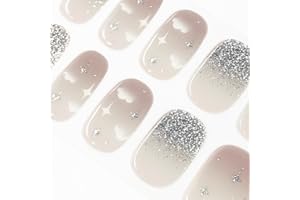 DANNI & TONI 28Pcs Vernis Autocollant Ongle Gel UV Strips,Gel Nail Stickers,Nail Art Auto-Adhésif Ongle,Adesivi per unghie in gel (Starlight)