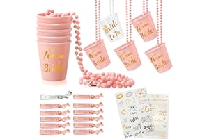 COL-PARY Vaso de chupito, vasos de chupito con cuentas, copas para novia/equipo de novia, pulseras nupciales, tatuaje, accesorio para despedida de soltera, despedida de soltera, despedida de soltera