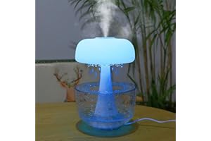 LMYSUFI Umidificatore Rain Cloud, gocce di pioggia e diffusore di oli essenziali per aromaterapia, con 7 luci colorate, nano nebbia, aiuta a dormire e rilassarsi, per casa, ufficio, camera