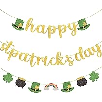 2PCS Vilt Klaver Garland Banner, St Patricks Day Decoraties - GEEN DIY