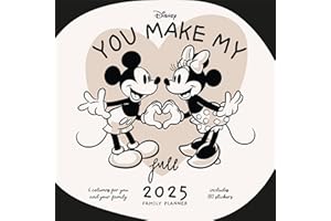 ‎PYRAMID EUROPE Pyramid - Mickey & Friends 2025 Familienplaner, 30x30cm, Familienkalender mit Disney-Charakteren, Monatskalender mit 6 Spalten und Sticker Sheet, nachhaltig nur mit Papierumschlag