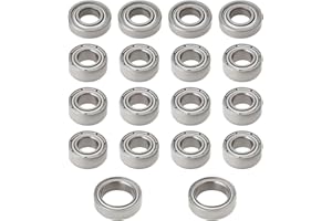 The Lord of the Tools 18 Stück Vollständiger Kugellagersatz Metalllager Stahllager Kompatibel mit T-amiya MB-01 5x11x3mm 5x10x4mm 8x12x3,5mm Silber