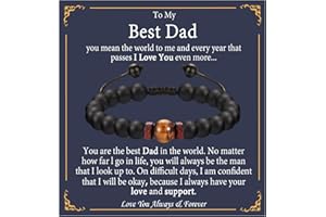 EPVID Gifts for Men, Tiger Eye Beaded Bracelet Gift for Him, Presents for Dad Daddy Grandad Bonus Dad on Fathers Day Birthday, Memorial Gifts for Boyfriend Husband Valentines Day Christmas
