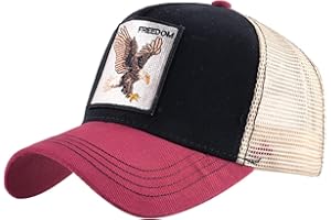 ZXRSJBL Baseballmützen für Männer und Frauen, Unisex Tier Mesh Trucker Hut Square Patch Baseball Caps，Snapback Embroidered Patch Baseball Caps