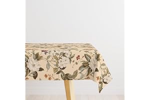 AIBIIN Mantel rectangular floral vintage de 132 x 182 cm para el hogar, comedor, bufé, fiestas, picnic, eventos y decoración de restaurantes