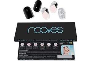 NOOVES NAILS Láminas de Uñas de Gel Precurado Premium - Intimate Evening - Art Design | Tiras De Uñas De Gel Semicurado| Pegatinas Uñas Semipermanente en Gel| Gel Nail stickers| Uñas de gel Pegatinas