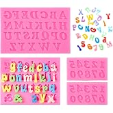 4 Piezas Moldes de Silicona Letra N&uacute;mero Moldes de Silicona | 0-9 Y A-Z Letras Silicona, Para Reposteria, Cumplea&ntilde;os Fondant