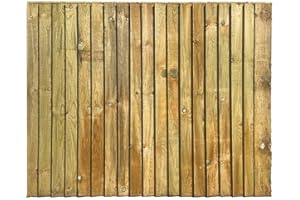 BEDS PLANET Feather Edge Fence Panels, Timber Fence Panel, Tanalised Pressure Treated Security Closeboards, Vertical Garden Boundary Boards, Length X Height Feet (6FT (L) X 6FT (H), 10)